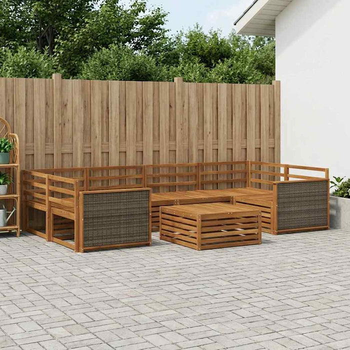 Set de canapele de exterior 7 pcs natural Lemn Solid de Acacia WALTI