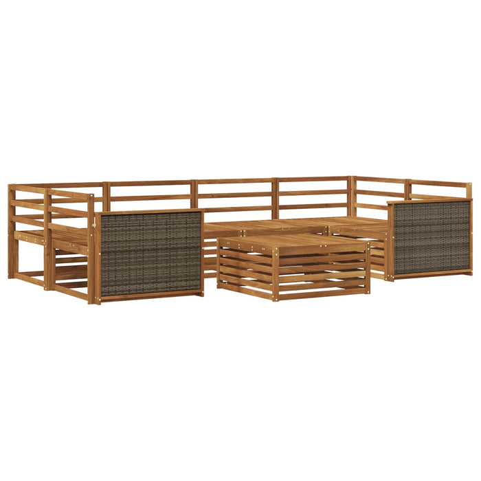 Set de canapele de exterior 7 pcs natural Lemn Solid de Acacia WALTI