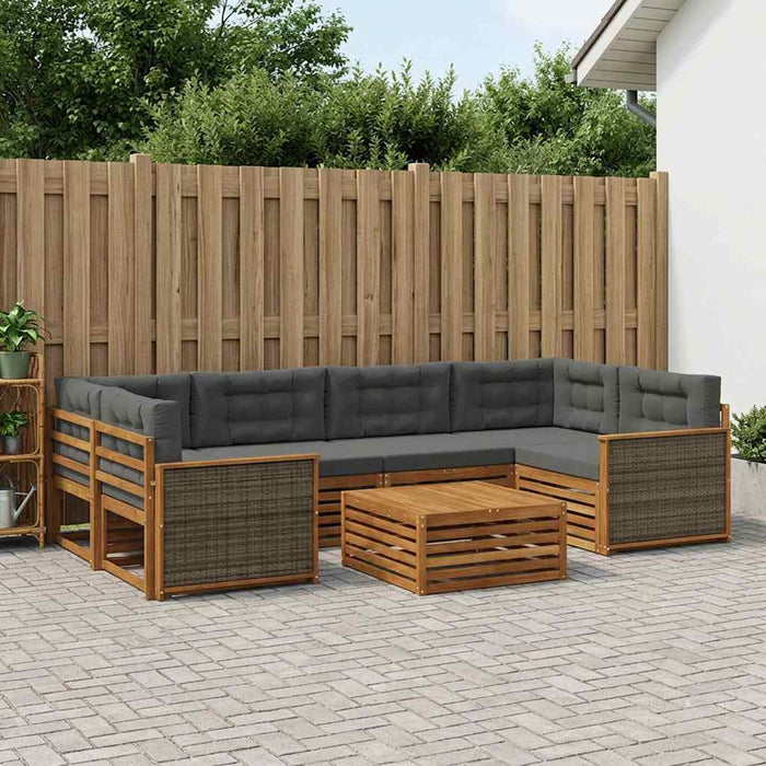 Set de canapele de exterior cu pernă 7 pcs Natural și Antracit WALTI