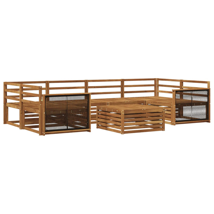 Set de canapele de exterior 7 pcs natural Lemn Solid de Acacia WALTI