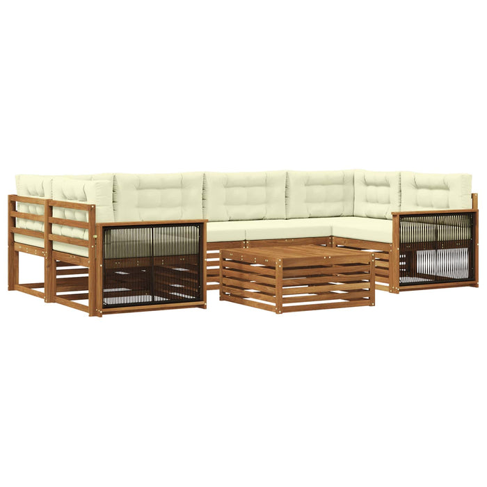Set de canapele de exterior cu pernă 7 pcs Natural și Crem - WALTI WALTI