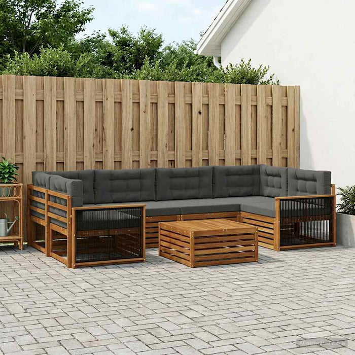 Set de canapele de exterior cu pernă 7 pcs Natural și Antracit WALTI
