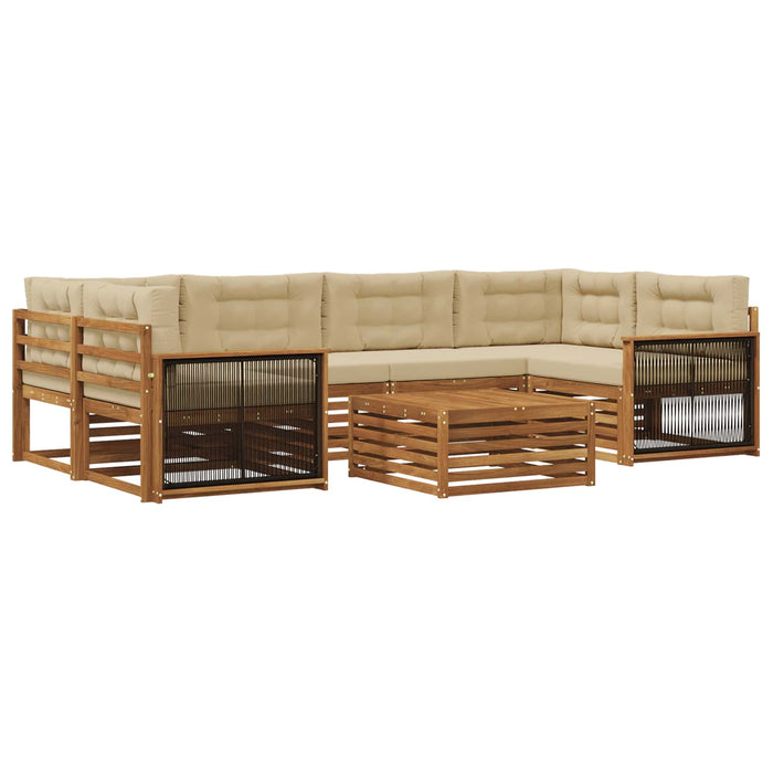 Set de canapele de exterior cu pernă 7 pcs Natural și Bej WALTI