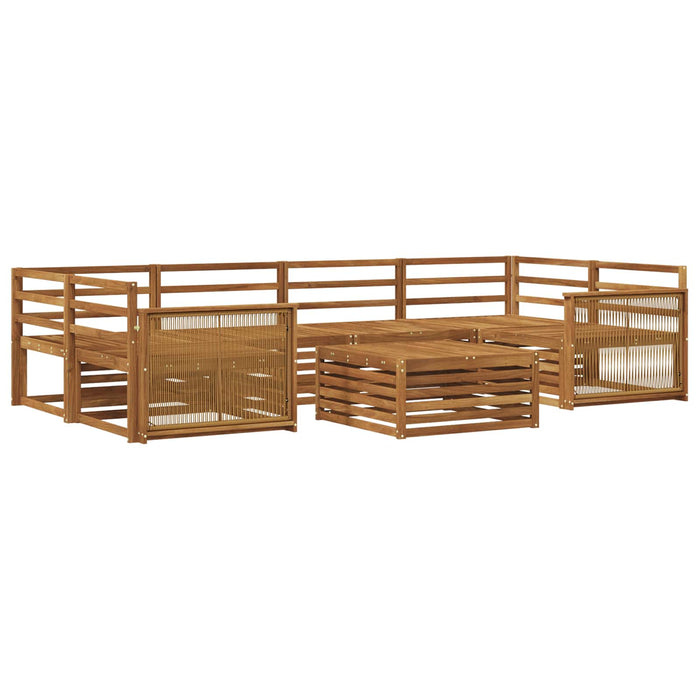 Set de canapele de exterior 7 pcs natural Lemn Solid de Acacia WALTI
