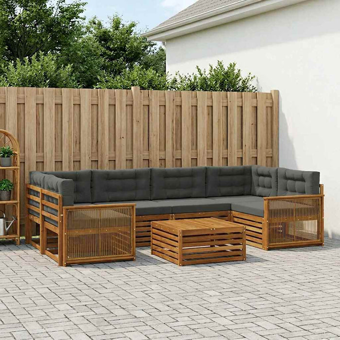 Set de canapele de exterior cu pernă 7 pcs Natural și Antracit WALTI