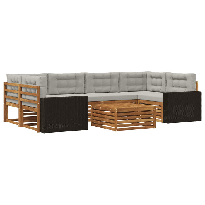 Set de canapele de exterior 7 pcs Natural și gri deschis WALTI
