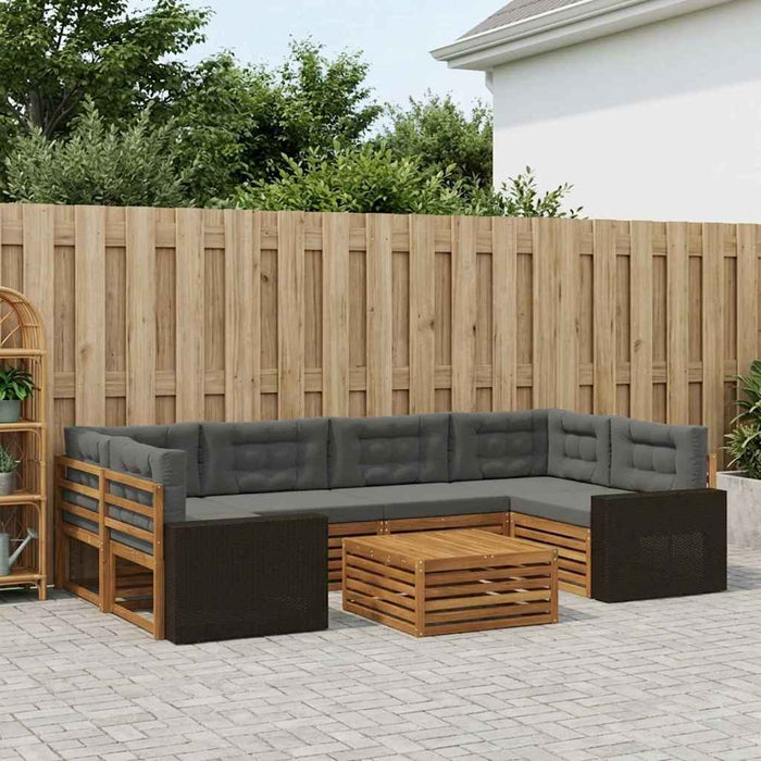 Set de canapele de exterior 7 pcs Natural și Antracit Poliester WALTI