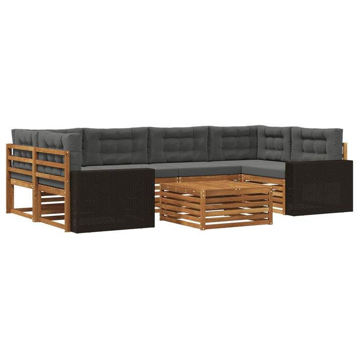 Set de canapele de exterior 7 pcs Natural și Antracit Poliester WALTI