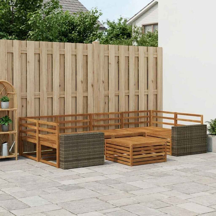 Set de canapele de exterior 7 pcs natural Lemn Solid de Acacia WALTI