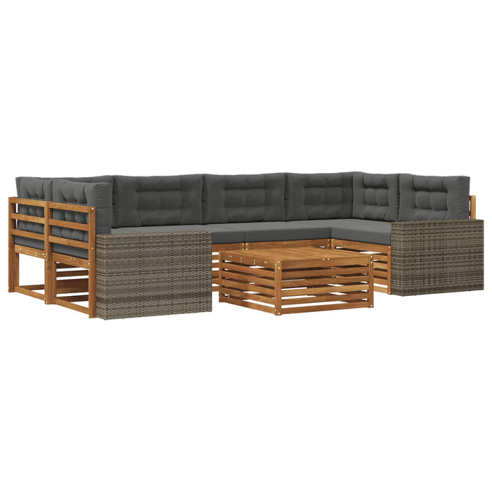 Set de canapele de exterior 7 pcs Natural și Antracit Poliester WALTI