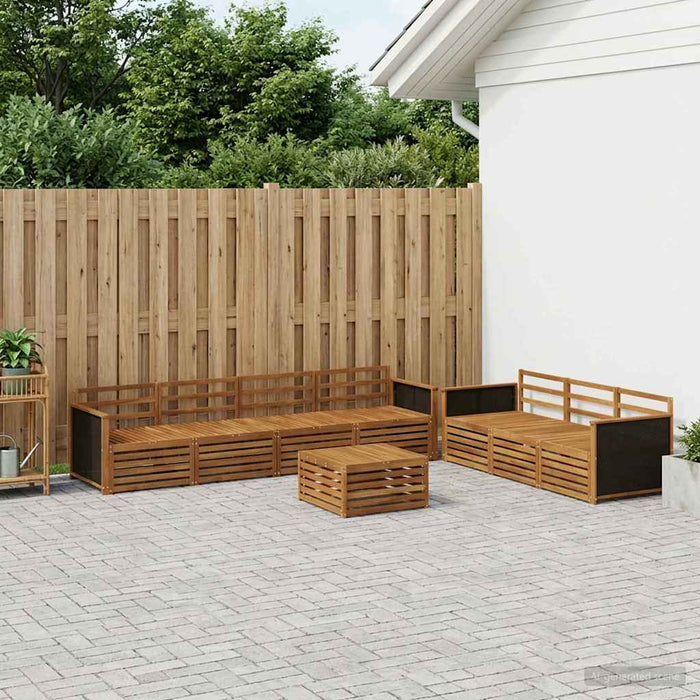 Set de canapele de exterior 8 pcs natural 79 x 79 x 37 cm WALTI