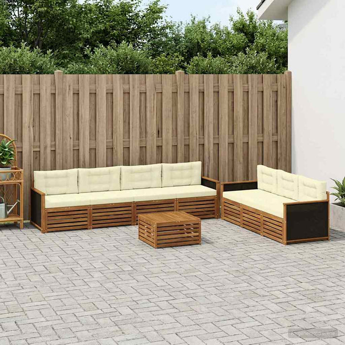 Set de canapele de exterior 8 pcs Natural și Crem WALTI