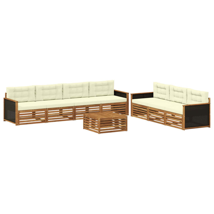 Set de canapele de exterior 8 pcs Natural și Crem WALTI