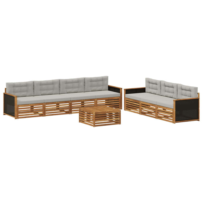 Set de canapele de exterior 8 pcs Natural și gri deschis WALTI