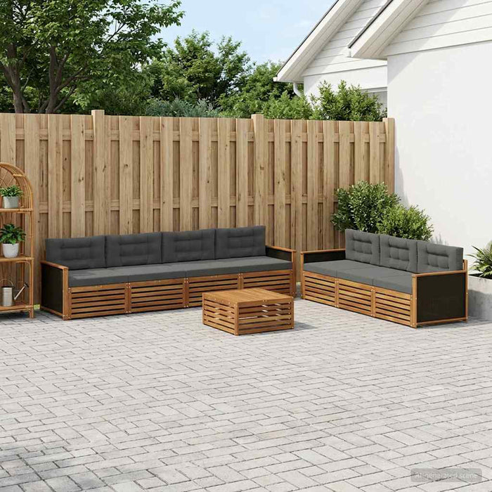 Set de canapele de exterior 8 pcs Natural și Antracit WALTI