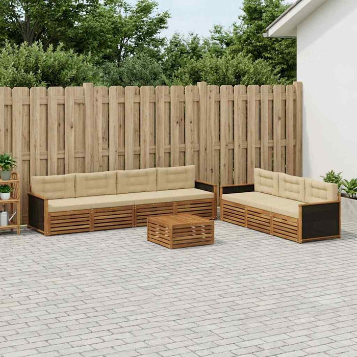 Set de canapele de exterior 8 pcs Natural și Bej WALTI