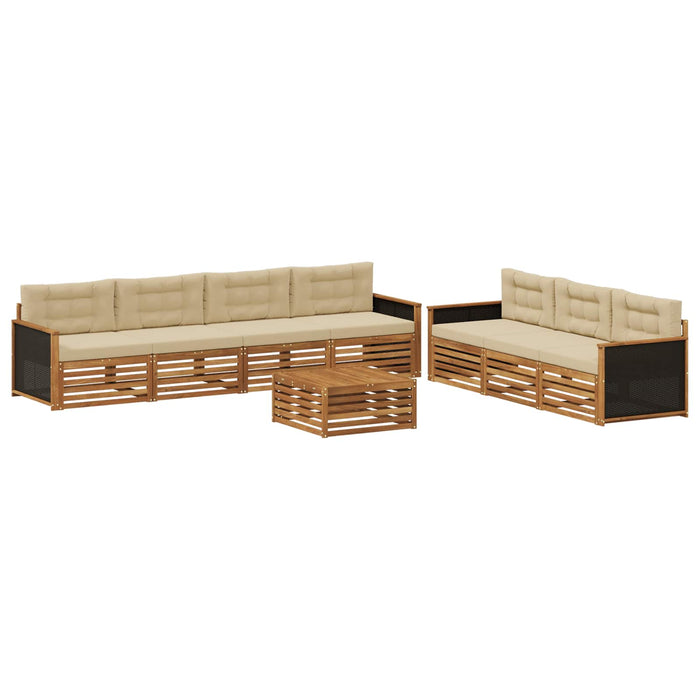 Set de canapele de exterior 8 pcs Natural și Bej WALTI