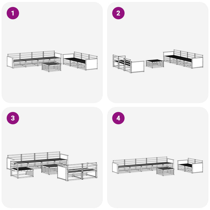 Set de canapele de exterior 8 pcs natural Lemn Solid de Acacia WALTI
