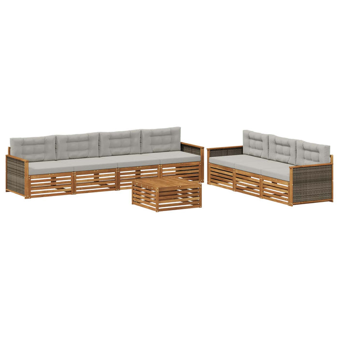 Set de canapele de exterior 8 pcs Natural și gri deschis WALTI