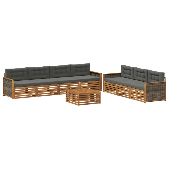 Set de canapele de exterior cu pernă 8 pcs Natural și Antracit WALTI