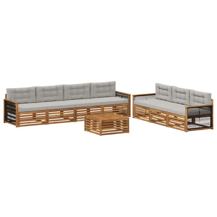 Set de canapele de exterior 8 pcs Natural și gri deschis WALTI