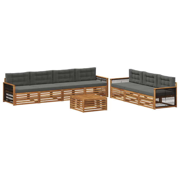 Set de canapele de exterior cu pernă 8 pcs Natural și Antracit WALTI