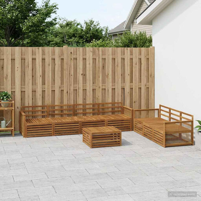 Set de canapele de exterior 8 pcs natural Lemn Solid de Acacia WALTI
