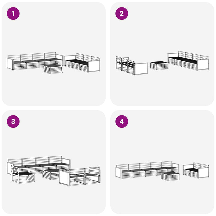 Set de canapele de exterior 8 pcs natural Lemn Solid de Acacia WALTI