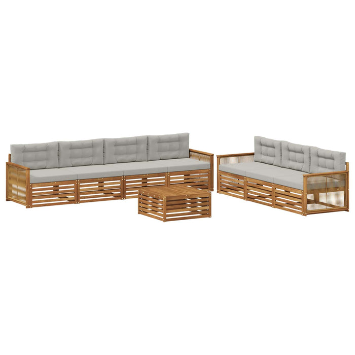 Set de canapele de exterior 8 pcs Natural și gri deschis WALTI