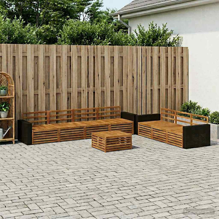 Set de canapele de exterior 8 pcs natural 79 x 79 x 37 cm WALTI