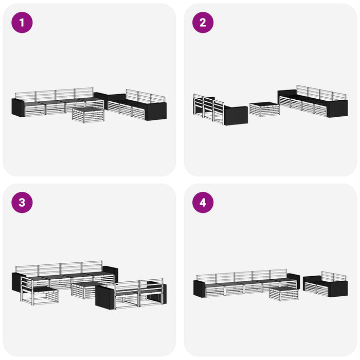 Set de canapele de exterior 8 pcs natural 79 x 79 x 37 cm WALTI