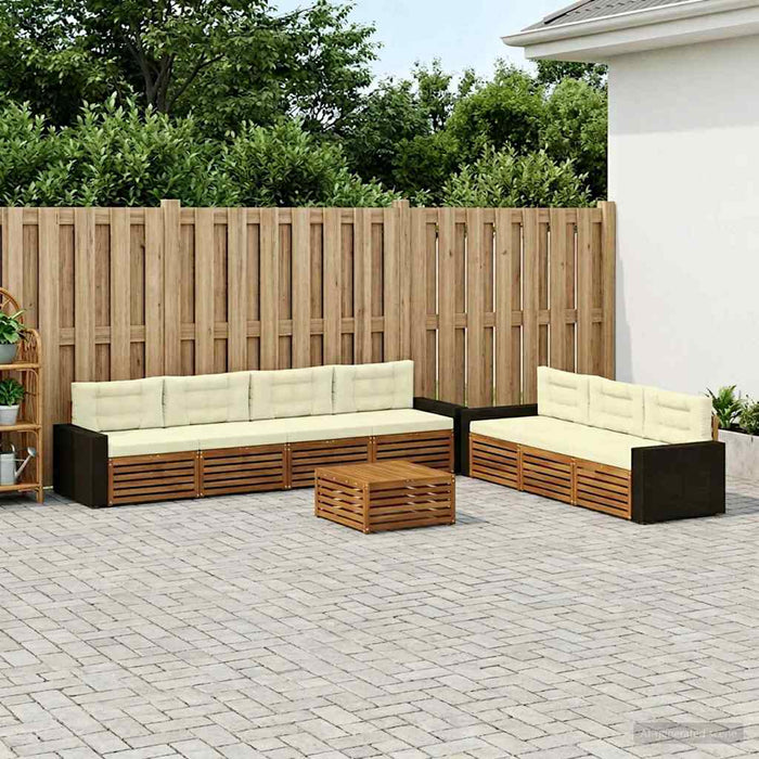 Set de canapele de exterior 8 pcs Natural și Crem WALTI