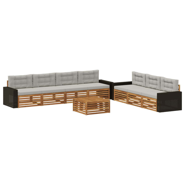 Set de canapele de exterior 8 pcs Natural și gri deschis WALTI