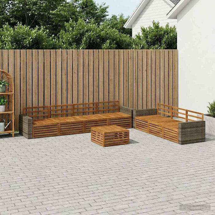 Set de canapele de exterior 8 pcs natural 79 x 79 x 37 cm WALTI