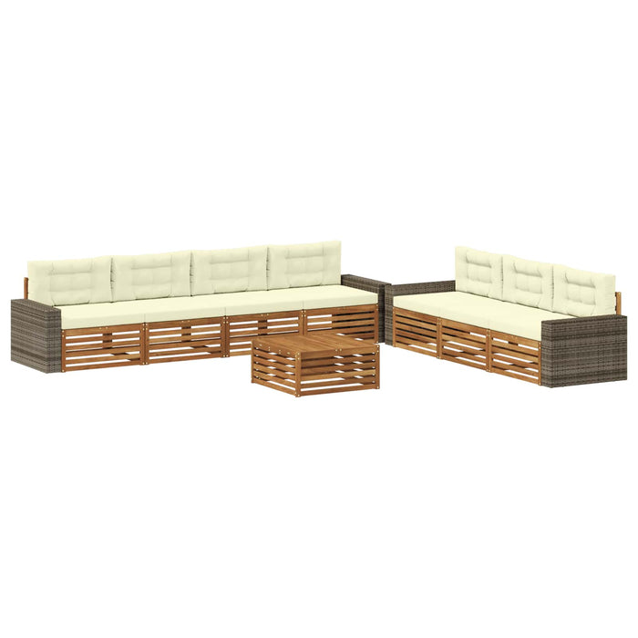 Set de canapele de exterior 8 pcs Natural și Crem WALTI