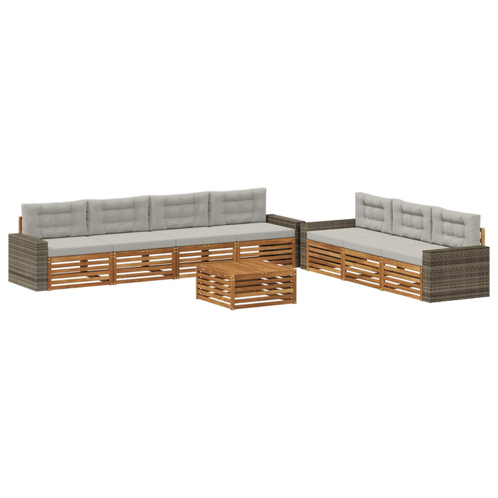 Set de canapele de exterior 8 pcs Natural și gri deschis WALTI
