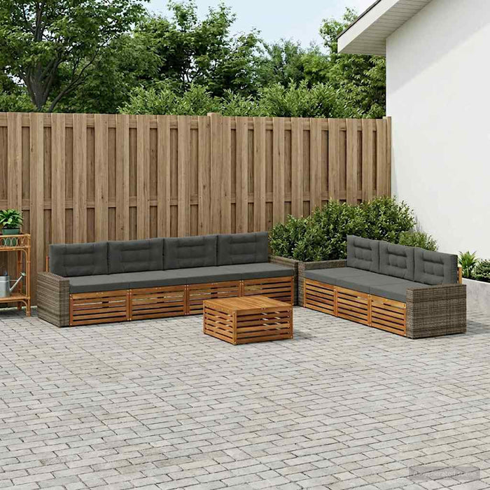Set de canapele de exterior 8 pcs Natural și Antracit WALTI