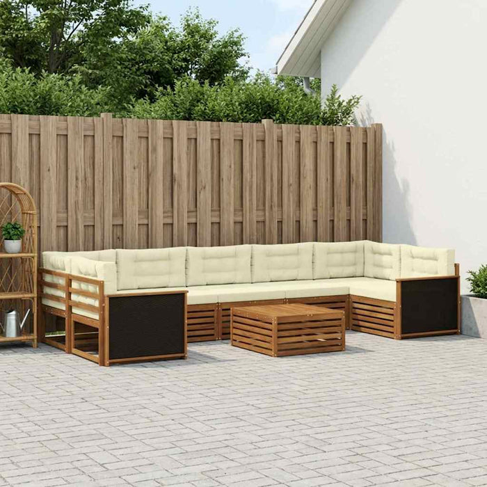Set de canapele de exterior 8 pcs Natural și Crem WALTI