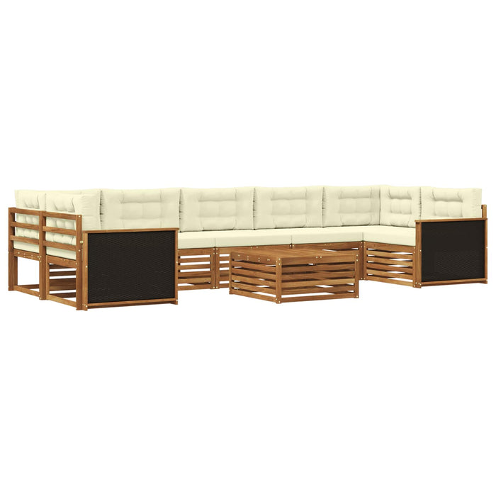 Set de canapele de exterior 8 pcs Natural și Crem WALTI