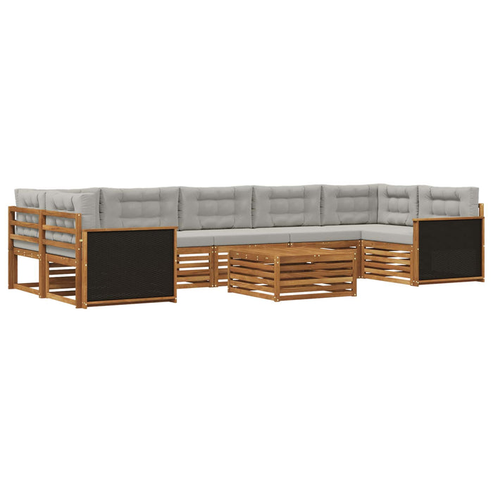 Set de canapele de exterior 8 pcs Natural și gri deschis WALTI