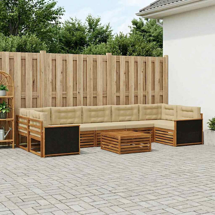 Set de canapele de exterior 8 pcs Natural și Bej WALTI