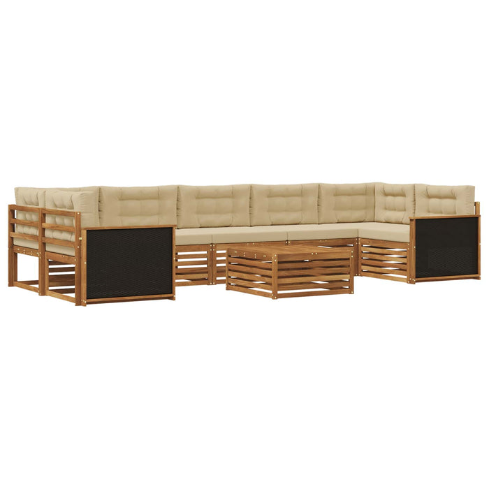 Set de canapele de exterior 8 pcs Natural și Bej WALTI
