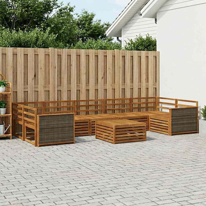 Set de canapele de exterior 8 pcs natural Lemn Solid de Acacia WALTI