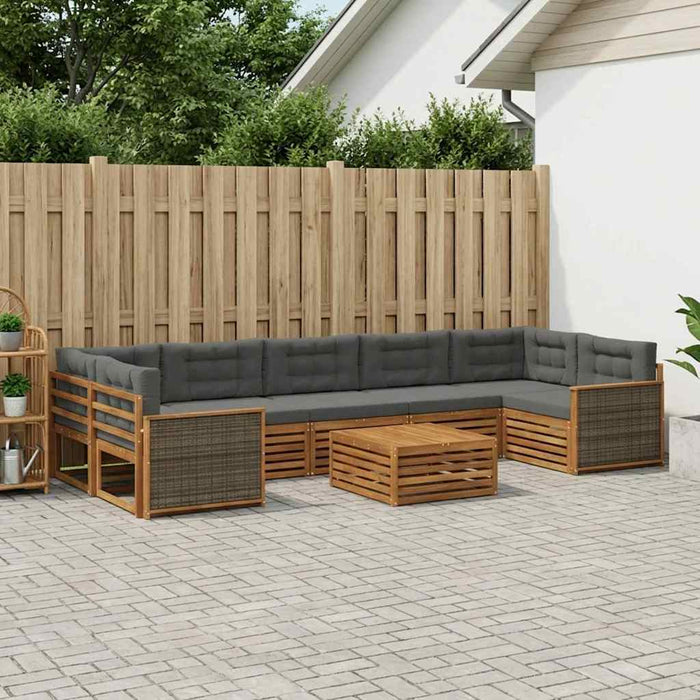 Set de canapele de exterior cu pernă 8 pcs Natural și Antracit WALTI