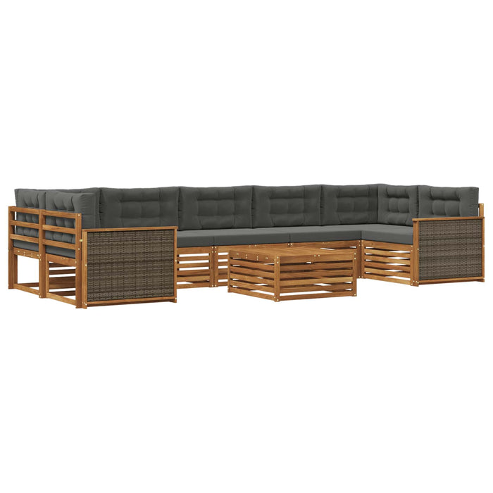 Set de canapele de exterior cu pernă 8 pcs Natural și Antracit WALTI