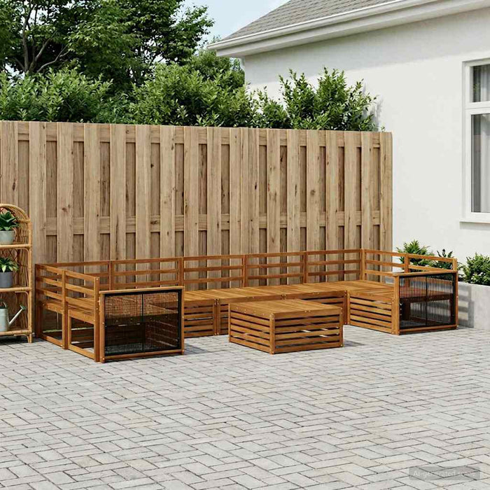 Set de canapele de exterior 8 pcs natural Lemn Solid de Acacia WALTI