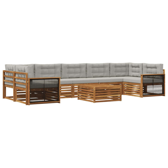 Set de canapele de exterior 8 pcs Natural și gri deschis WALTI