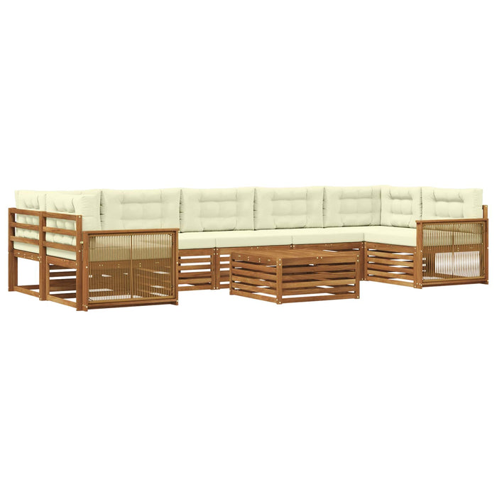 Set de canapele de exterior cu pernă 8 pcs Natural și Crem WALTI
