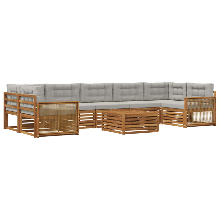 Set de canapele de exterior 8 pcs Natural și gri deschis WALTI