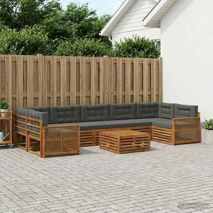 Set de canapele de exterior cu pernă 8 pcs Natural și Antracit WALTI